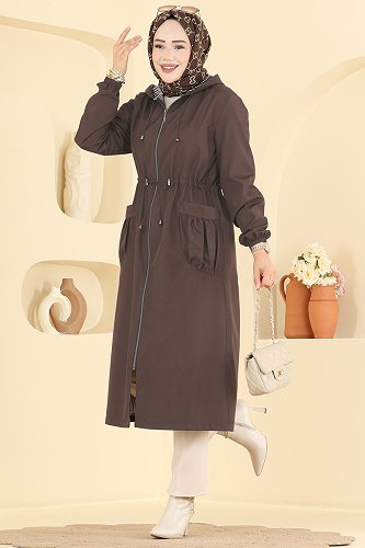 moda selvim ترانشكوت بني غامق 1005MSA980 - Thumbnail