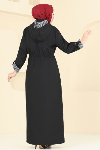 moda selvim Trenchcoat 1006MSA980 Black - Thumbnail