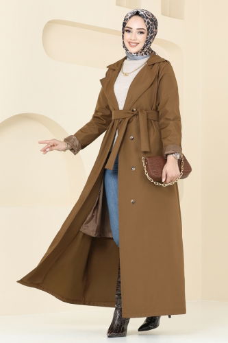 moda selvim Trenchcoat 124EMS872 Tan - Thumbnail