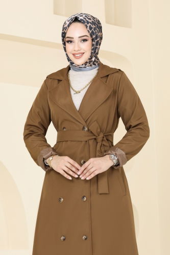 moda selvim Trenchcoat 124EMS872 Tan - Thumbnail