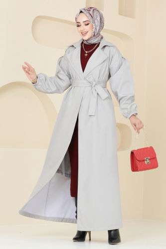 moda selvim Trenchcoat 125EMS872 Stone - Thumbnail