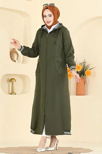 moda selvim Trenchcoat 1418ORG1169 Khaki - Thumbnail