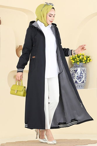 moda selvim ترانشكوت كحلي 1418ORG1169 - Thumbnail