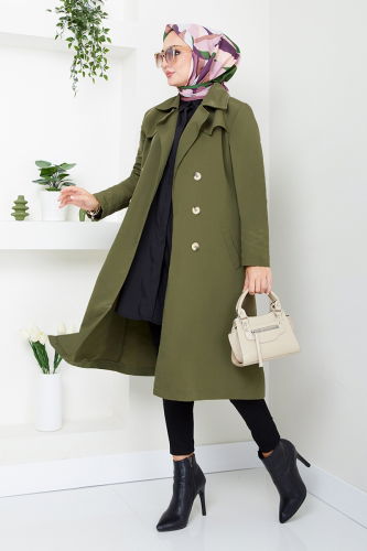 MRV B.İ.S.S.K. - TRENCHCOAT 16122BSK984-M Khaki