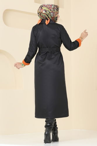 moda selvim Trenchcoat 1955TEG847 Black - Thumbnail