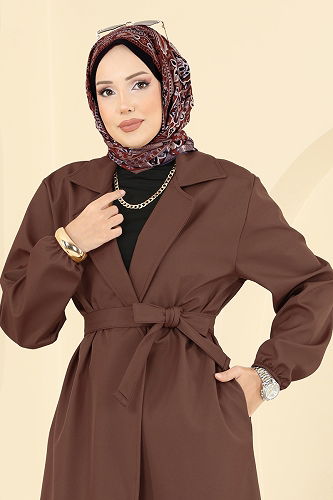 moda selvim Trenchcoat 21195MPR1163 Brown - Thumbnail