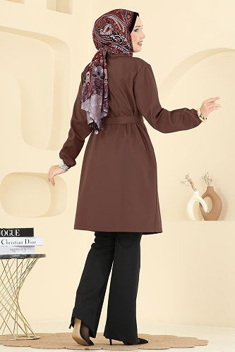 moda selvim Trenchcoat 21195MPR1163 Brown - Thumbnail