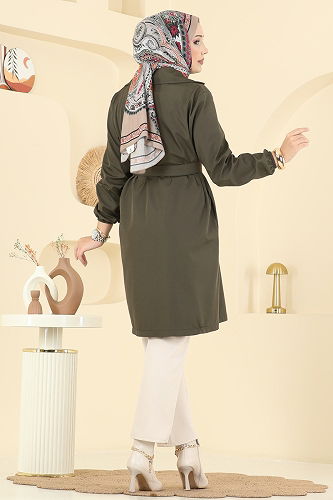 moda selvim Trenchcoat 21195MPR1163 Khaki - Thumbnail