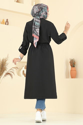 moda selvim ترانشكوت أسود 2512MSA980 - Thumbnail