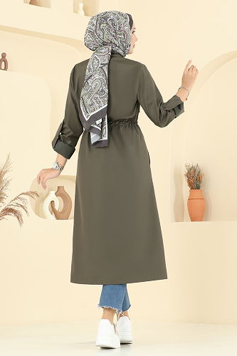 moda selvim Trenchcoat 2512MSA980 Khaki - Thumbnail