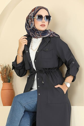 moda selvim ترانشكوت كحلي 2512MSA980 - Thumbnail