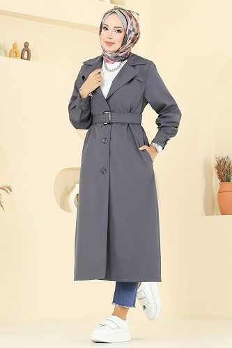 moda selvim ترانشكوت رمادي غامق 2513MSA980 - Thumbnail