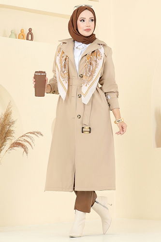 moda selvim Trenchcoat 2513MSA980 Beige - Thumbnail