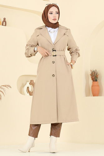 moda selvim Trenchcoat 2513MSA980 Beige - Thumbnail