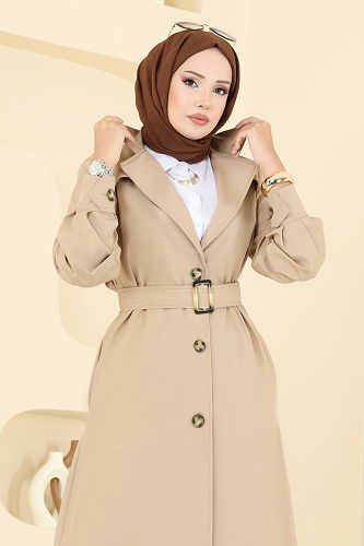 moda selvim Trenchcoat 2513MSA980 Beige - Thumbnail