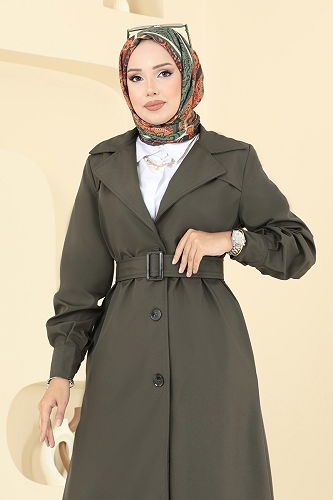 moda selvim ترانشكوت اخضر عفني 2513MSA980 - Thumbnail