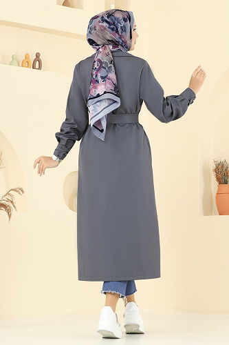 moda selvim ترانشكوت رمادي غامق 2513MSA980 - Thumbnail