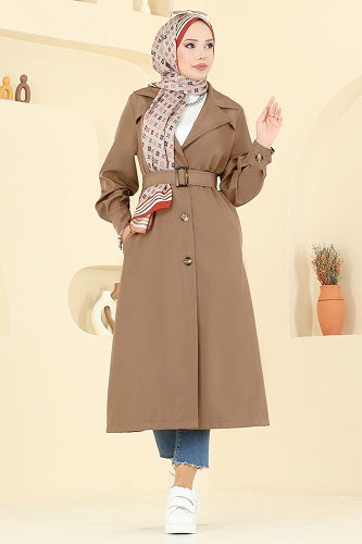 moda selvim Trenchcoat 2513MSA980 Tan - Thumbnail