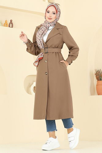 moda selvim ترانشكوت عسلي 2513MSA980 - Thumbnail