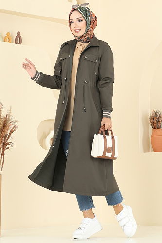 moda selvim Trenchcoat 2514MSA980 Khaki - Thumbnail