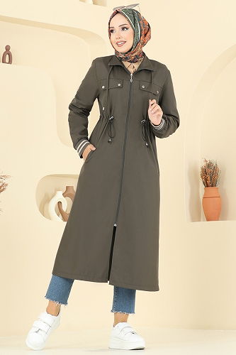 moda selvim Trenchcoat 2514MSA980 Khaki - Thumbnail