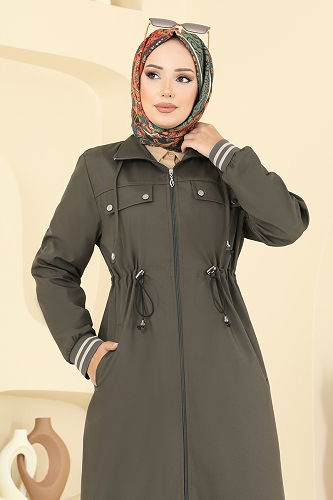 moda selvim ترانشكوت اخضر عفني 2514MSA980 - Thumbnail