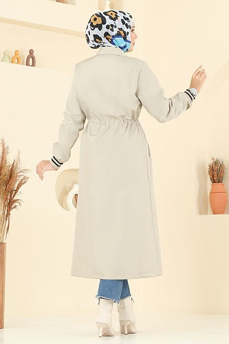 moda selvim Trenchcoat 2514MSA980 Stone - Thumbnail