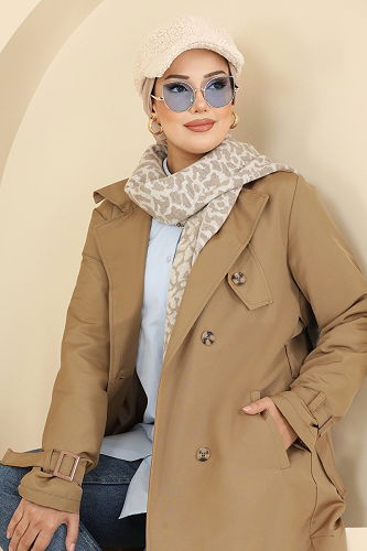 moda selvim Trenchcoat 2515MSA980 Camel - Thumbnail
