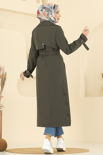 moda selvim Trenchcoat 2515MSA980 Khaki - Thumbnail