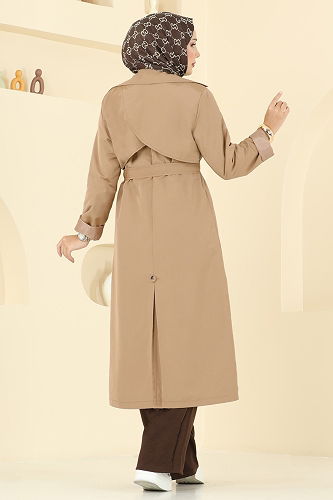 moda selvim Trenchcoat 2516MSA980 Camel - Thumbnail