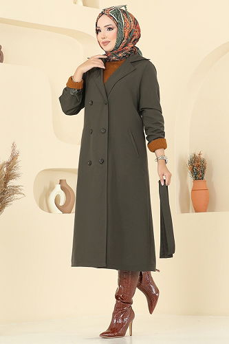 moda selvim Trenchcoat 2516MSA980 Khaki - Thumbnail