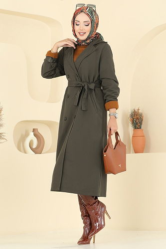 moda selvim Trenchcoat 2516MSA980 Khaki - Thumbnail
