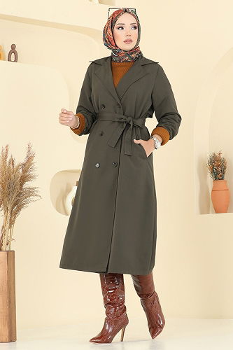 moda selvim Trenchcoat 2516MSA980 Khaki - Thumbnail