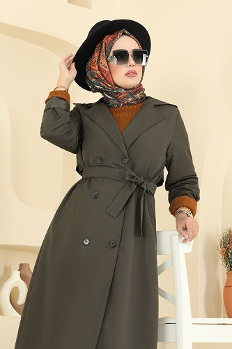 moda selvim Trenchcoat 2516MSA980 Khaki - Thumbnail