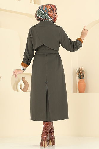 moda selvim Trenchcoat 2516MSA980 Khaki - Thumbnail