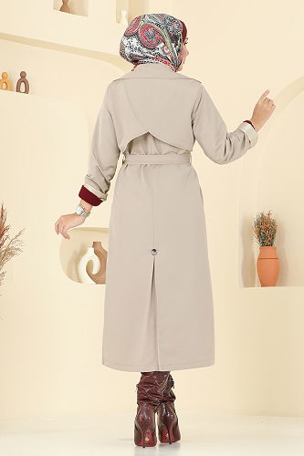 moda selvim Trenchcoat 2516MSA980 Stone - Thumbnail