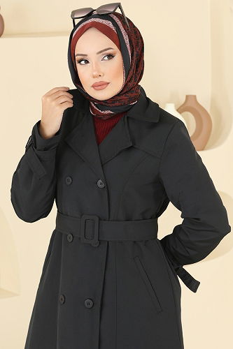 moda selvim ترانشكوت أسود 2517MSA980 - Thumbnail