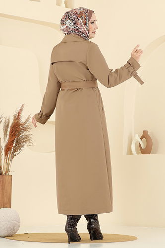 moda selvim Trenchcoat 2517MSA980 Camel - Thumbnail