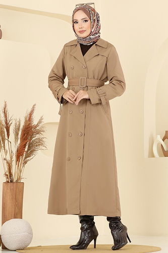 moda selvim Trenchcoat 2517MSA980 Camel - Thumbnail