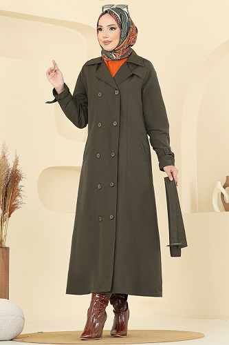 moda selvim Trenchcoat 2517MSA980 Khaki - Thumbnail