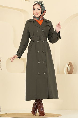 moda selvim Trenchcoat 2517MSA980 Khaki - Thumbnail