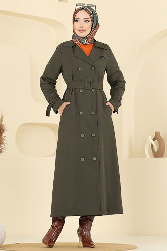 moda selvim Trenchcoat 2517MSA980 Khaki - Thumbnail