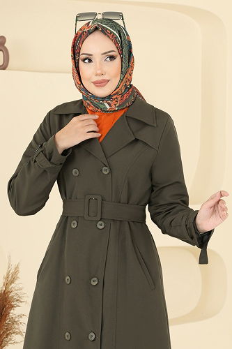 moda selvim ترانشكوت اخضر عفني 2517MSA980 - Thumbnail