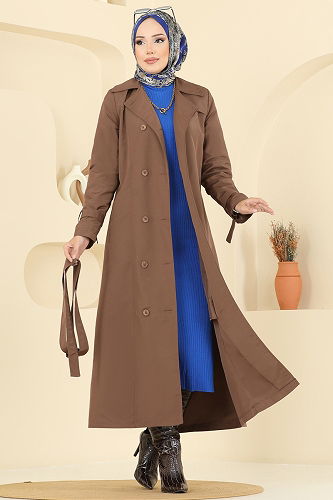 moda selvim Trenchcoat 2517MSA980 Tan - Thumbnail