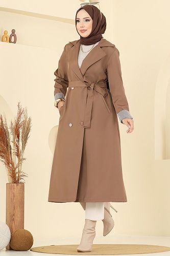 moda selvim Trenchcoat 2518MSA980 Tan - Thumbnail