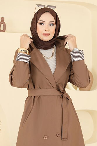 moda selvim Trenchcoat 2518MSA980 Tan - Thumbnail