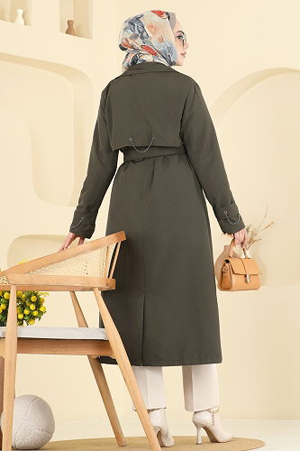 moda selvim Trenchcoat 2519MSA980 Khaki - Thumbnail