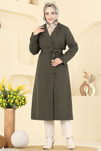 moda selvim Trenchcoat 2519MSA980 Khaki - Thumbnail