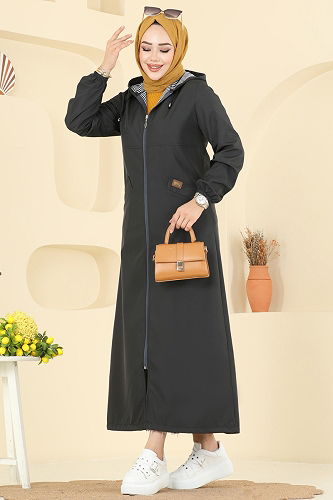 moda selvim Trenchcoat 2521MSA980 Anthracite - Thumbnail