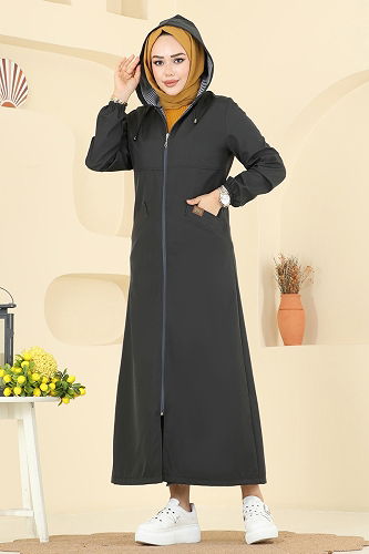 moda selvim Trenchcoat 2521MSA980 Anthracite - Thumbnail